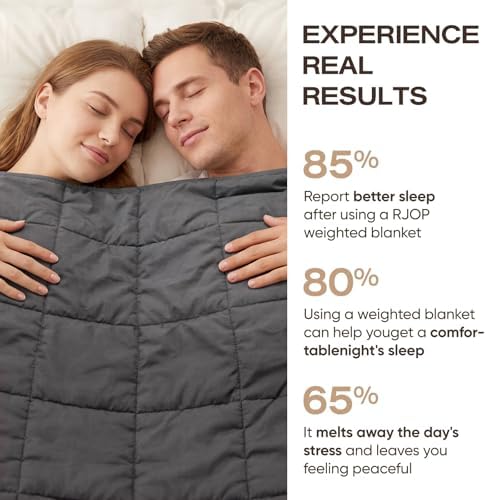 RJOP Cooling Weighted Blanket for Adults (15lbs, 48"x72") Heavy Blanket with Premium Glass, Queen Size Perfect for 190-210 lbs, Soft Breathable, Dark Grey - Image 3