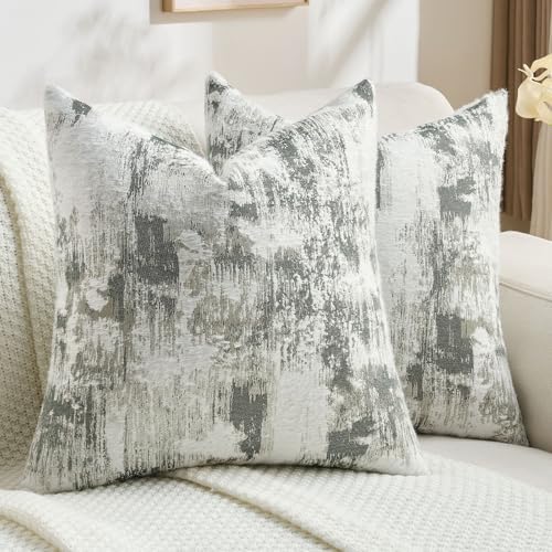 FUTEI Pack of 2 Faux Cashmere Throw Pillow Covers 20x20 Inch, Dark Green White by FUTEI