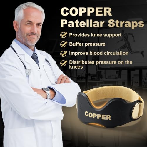 Copper Patellar Tendon Support Knee Strap for Men & Women (2 Pack, Size L) - Image 4
