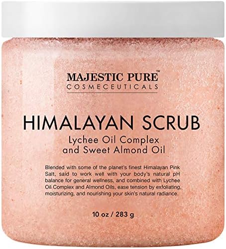 Majestic Pure Himalayan Salt Body Scrub with Lychee Oil, 10 Oz, 2-Pack - Image 6