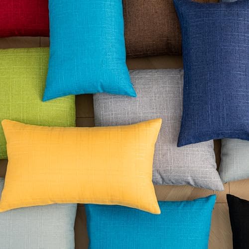 Kevin Textile Outdoor Waterproof 12”x24” Pillow Covers 2 Pack, Peacock Blue - Image 6