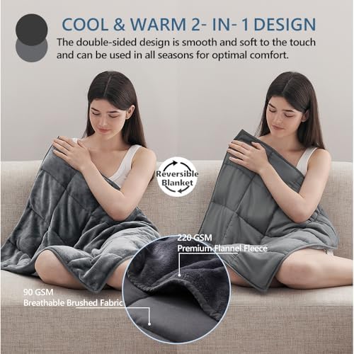 L'AGRATY Weighted Lap Blanket 7lb: Small Weighted Blankets for Adults Portable Travel - Cooling Pad Blanket for Relaxation Sleeping - Cozy Lap Washable All-Season(29" x 24") - Image 2