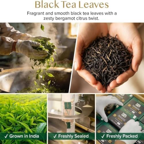 VAHDAM Earl Grey Tea Bags (100 Count)Bergamot Black Tea in Pyramid Tea Bags - Image 2