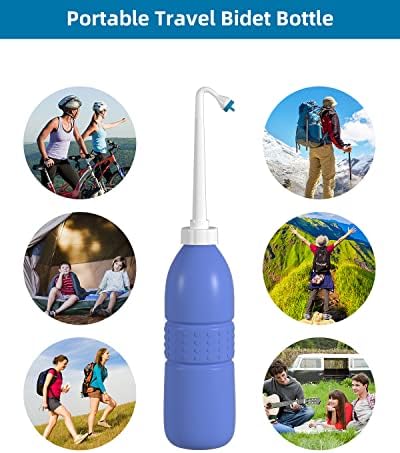 Hibbent 2 Pack 620ml Portable Bidet Sprayer for Women or Men, Handheld Travel Bidet for Personal Hygiene, Jet Spray Bottle for Toilet & Bathroom, Peri Bottle for Postpartum Care, Travel Bag, Purple - Image 5