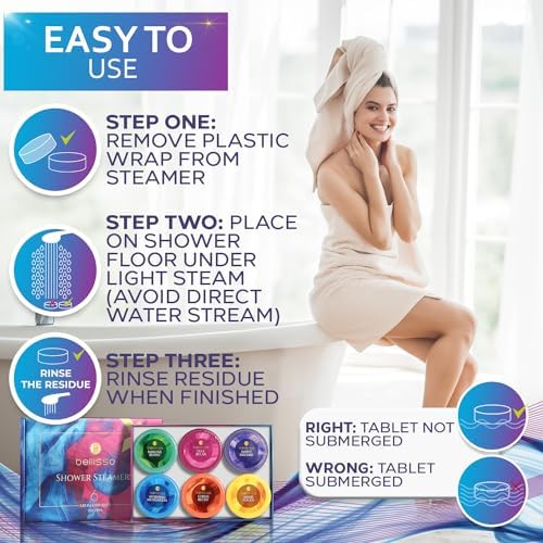 Aromatherapy Shower Steamers Gift Set, Six Fizzies - Uplifting, Relaxing, Stress Relief Scents for Women and Men - Self Care Home Spa Experience - Christmas Day Stocking Stuffers and Relaxation Gifts - Image 6
