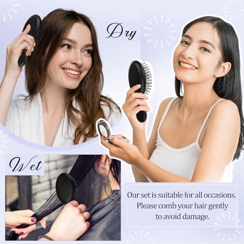 60 Pcs Black Mini Hair Brushes Bulk for Homeless Soft Bristles Adds Shine Scalp Massage and Detangling Travel Hair Combing for Women Spa Party Favors - Image 4