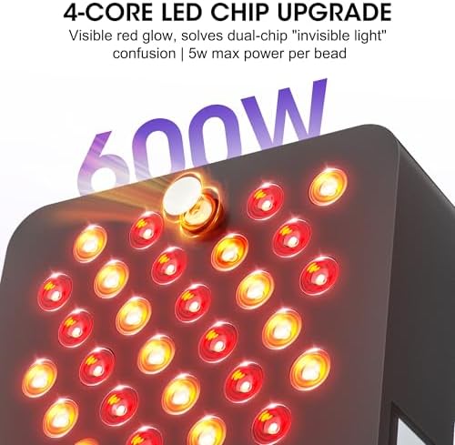120 LEDs 600W Red Light Therapy - Upgraded 4-CORE LED Chips Red Infrared Light Device with 3 Modes, Timer & Rolling Base, 660nm/850nm Near Infrared Light for Face & Body Care - Image 3