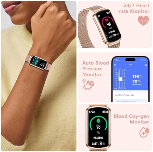 Health Fitness Tracker, Smart Watch with 24/7 Heart Rate, Activity Tracker with Blood Pressure and Blood Oxygen Monitor, 120 Sport Mode Waterproof Sleep Tracker for Women Men - Image 3