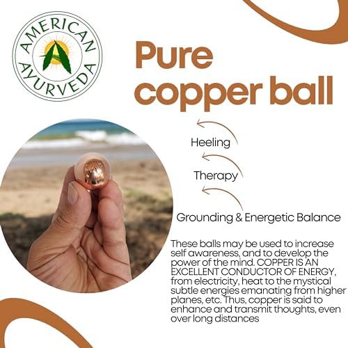 Pure Copper Ball, Bring Integrity and Clear Thinking with Natural Energy Meditation Dia Orb Sphare, Get Mental Agility Grounding Movement Therapy with Copper Orb - 2 Inch 1 Ball - Image 3