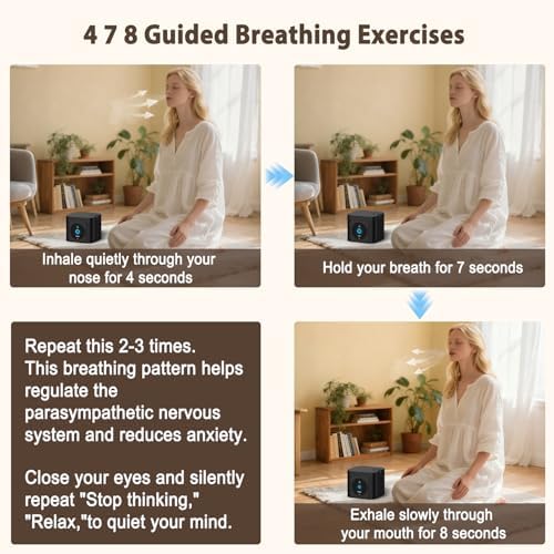 Kipcush Sleep Sound Machine - Dual Speakers, Tibetan Singing Bowls, 19 Soothing Tones, 20 White Noises, Visual & Auditory Breathing Guides | Deep Sleep, Anxiety Relief, Meditation, Rechargeable - Image 6