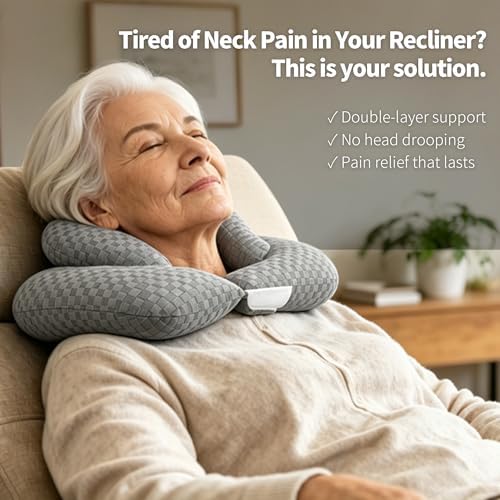 2-Layer Neck Pillow for Office, Recliner & Car -Breathable,Washable - Image 2