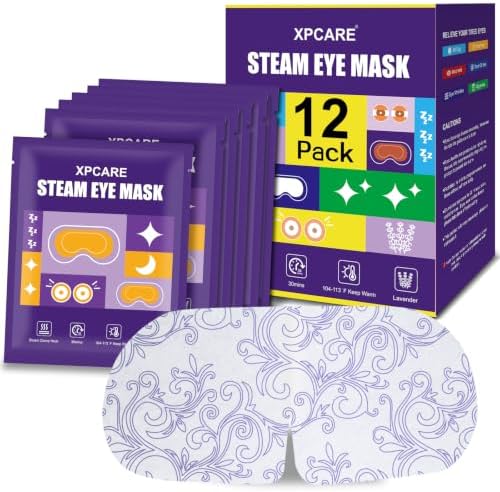 XPCARE 12 Pack Steam Eye Mask Disposable for Dry Eyes Cornea Care-Lavender by XPCARE