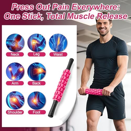 ZanLLW Muscle Roller Stick, Muscle Roller, Liposuction Massage Roller for Lymphatic Drainage, Massager Stick for Relief Muscle Soreness, Trigger Points, Help Exercise Runner Legs, Back Recovery - Image 3