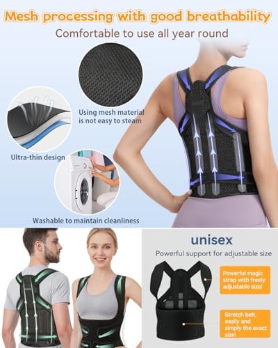 Posture Corrector for Women & Men, Back Brace Adjustable Full Back Support - Shoulder Straightener for Upper & Lower Back Pain Relief, Scoliosis, Hunchback, Hump, Thoracic Spine Correc (Large) - Image 5