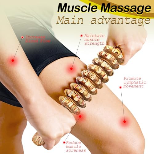 Wooden Massager Handheld Roller Trigger Point Massager Stick for Fascia, Cellulite, Muscle & Abdomen , Body Therapy Massager, Muscle Belly Relief Tool… - Image 5