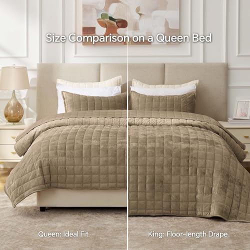 BEDELITE Velvet Quilt Set King Size, Luxury Velvet Comforter Bedding - Image 6