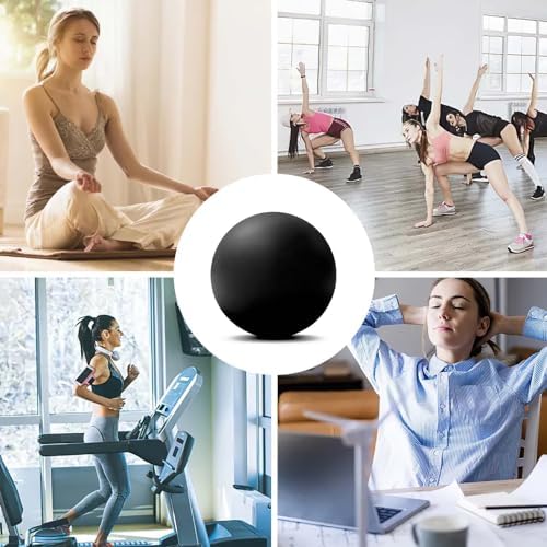 WOVTE Massage Lacrosse Ball for Sore Muscles, Shoulders, Neck, Back, Foot, Body, Deep Tissue, Trigger Point, Muscle Knots, Yoga and Myofascial Release (Black) - Image 5