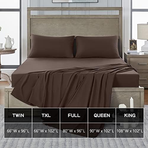 FreshCulture King Flat Sheet - Hotel Quality King Flat Sheet Only - Brushed Microfiber Top Sheet - Ultra Soft & Breathable - Wrinkle-Free - Easy Care - Single Flat Sheet (King, Brown) - Image 5