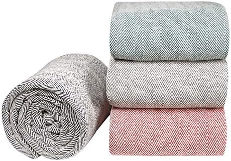 GLAMBURG 100% Soft and Breathable Cotton Thermal Blanket King Navy - Perfect for Layering Any Bed for All Season - Image 2