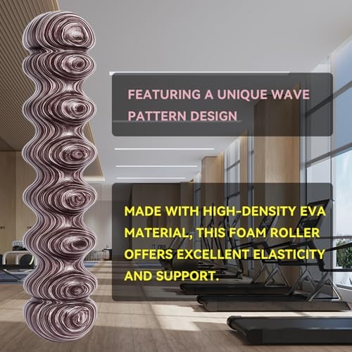 High-Density Foam Roller for Deep Muscle Massage of Legs & Back, Releases Muscle Pain, Pilates Fitness Yoga Pillar （Purple Wave） - Image 2