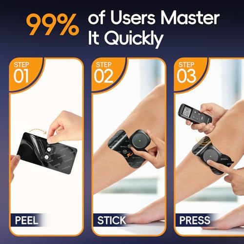 Comfytemp Wireless TENS Unit 30 Modes Muscle Stimulator for Pain Relief, FSA HSA Eligible 2 Packs Rechargeable TENS Machine with Remote, Pulse Muscle Stimulator for Back Shoulder Sciatica (4pads) - Image 4