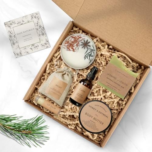 Bath Gift Set, Spa Gifts for Women, Self Care Products for Women, Jasmine & Lemon Soap Bar, Calm Pillow Mist, Bath Bomb & Shower Steamer, Body Butter and Lip Balm - Image 7