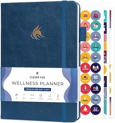 Clever Fox Wellness Planner & Food Journal for Weight Loss, A5 Mystic Blue by CleverFox