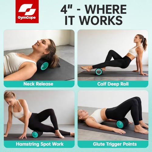 GymCope Back Roller Wheel 4 Inch Spine-Safe Groove, Compact Size for Travel - Image 4