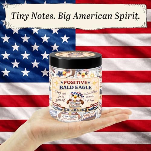 USA 250th Anniversary Merchandise – Positive Bald Eagle Jar (1776–2026), 60 Soar Notes Affirmation Cards, 250th Anniversary USA Gifts, Eagle Decor, Cute Bald Eagle Gifts for Women, Men, Teens - Image 6