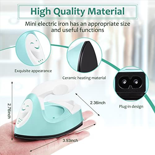 Honoson Mini Craft Iron with Charging Base Tiny,Mint Green - Image 2