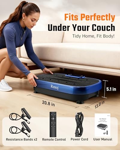 Renoj 3D Vibration Plate Exercise Machine, 200W Motor, 455lbs Capacity - Image 6