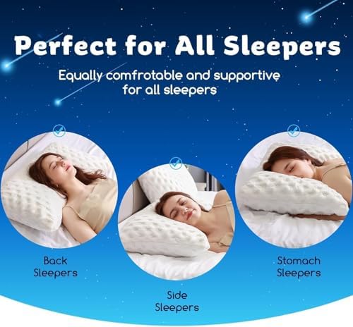 KUCEY Cooling Side Sleeper Pillow for Neck and Shoulder Pain, Luxury Shredded Memory Foam Cool Bed Pillows for Sleeping Set of 1- Adjustable Standard Size- Washable Cover Original White - Image 6