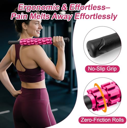 ZanLLW Muscle Roller Stick, Muscle Roller, Liposuction Massage Roller for Lymphatic Drainage, Massager Stick for Relief Muscle Soreness, Trigger Points, Help Exercise Runner Legs, Back Recovery - Image 2