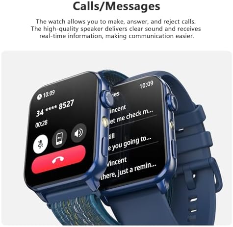 Blackview Smart Watch for Men Women,1.91" HD Touchscreen Fitness Watch with Flashlight, Bluetooth Notifications/Make Calls, Heart Rate/Sleep Monitor/2 Straps, Fitness Watch for Android/iPhone - Image 5