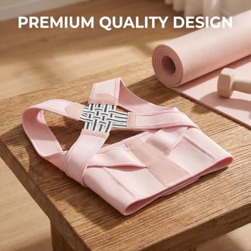 Transform Your Posture with the Back Brace Posture Corrector for Women - Adjustable Upper Support Brace for Neck, Shoulder & Back Straightener - Comfortable & Invisible for All-Day Wear! (Pink, Medium) - Image 5