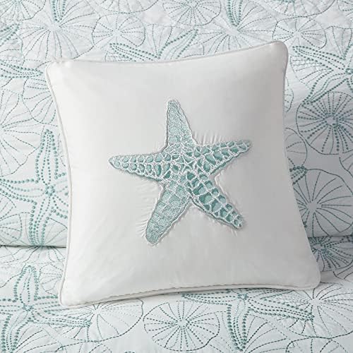 Harbor House Modern Design Decorative Pillow Hypoallergenic Sofa Cushion Lumbar, Back Support, Square 16" x 16", Maya Bay, Cotton Blue - Image 2