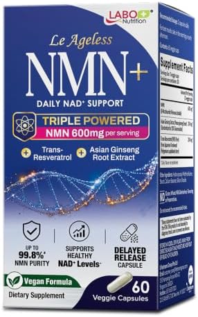 LABO Nutrition Le Ageless 600mg NMN - NAD Supplement - 60 DR Capsules by LABONutrition