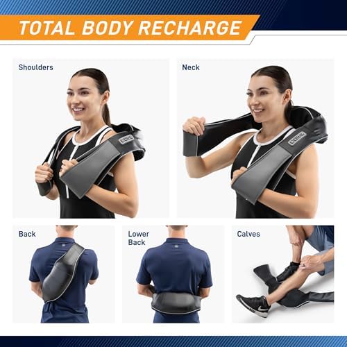 Marcy Rechargeable Neck/Shoulder/Back Massager Portable Cordless Bidirectional Rotation Shiatsu Deep Kneading with 8 Massage Nodes for Self-Care, Relaxation, Stress and Pain Relief - Image 6
