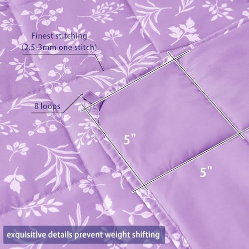 yescool Weighted Blanket for Adults (20 lbs, 48" x 72", Mauve) Cooling Heavy Blanket for Sleeping Perfect for 140-160 lbs, Twin Size Breathable Blanket with Premium Glass Bead, Machine Washable - Image 3
