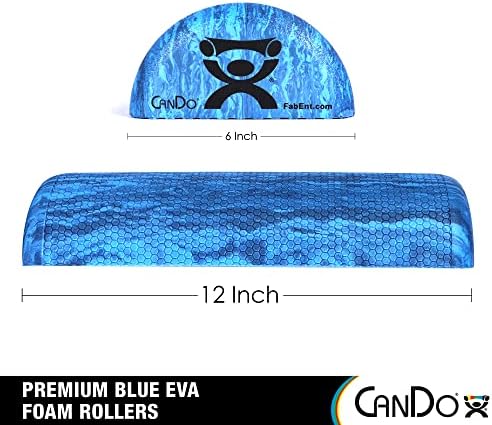CanDo Premium Blue Marble EVA Foam Roller for Muscle Restoration, Massage Therapy, Sport Recovery and Physical Therapy 6" x 12" Half-Round - Image 2