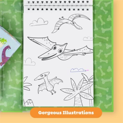 Tiger Tribe Coloring Set - Dinosaurs, Activity Set for Kids, incl. Stickers & Markers Portable Storage Box, Perfect for Travel, Great Gift - Image 5
