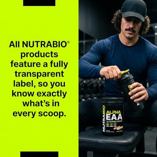 NutraBio Alpha EAA - All-Day Amino Acids for Muscle Growth and Hydration - Essential Amino Acids with Nootropics & Adaptogens- Full Spectrum EAA BCAA Powder - 30 Servings - Strawberry Lemon - Image 6