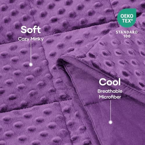 Cottonblue Weighted Blanket 15lbs Twin Size for Adults, 48 x 72in Purple - Image 3