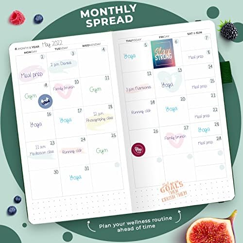Clever Fox Wellness Planner & Food Journal Small Forest Green - Image 5