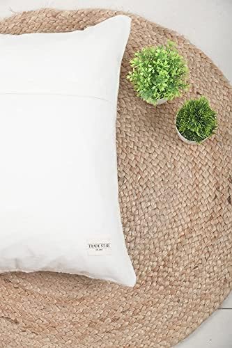 Trade Star Luxurious Square Cushion Cover Indian Decorative Sofa Pillow Case Modern Farmhouse Couch Cushion Cases for Bed Sofa Living Area (Ivory (Nova), 18 X 18 Inch) - Image 5