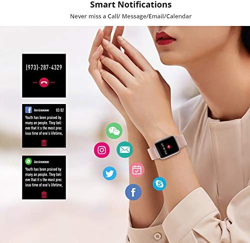 Fitpolo Smart Watch for Women,1.8” Touchscreen, Bluetooth Call, Alexa Built-in,24/7 Heart Rate SpO2 Monitor,Step Counting,Sleep Tracking, IP68 Waterproof Fitness Tracker Watch for Android iPhone - Image 4