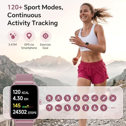 Smart Watches for Women (Calls/SMS/Reminders), 1.85" HD Alexa Smart Watch for Android Phones & iphone Compatible, 120+ Sport Modes Fitness Watch, Heart Rate/SpO2/Sleep Tracker, 3ATM Fitness Trackers - Image 6