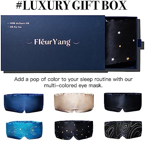 Fleur&Yang Silk Sleep Mask, Adjustable Blackout Sleeping Mask for Men Women, Soft Breathable 100% Mulberry Silk Fabric, Cooling Eye Cover Blindfold for DeepSleep or Meditationc(Starlight) - Image 6