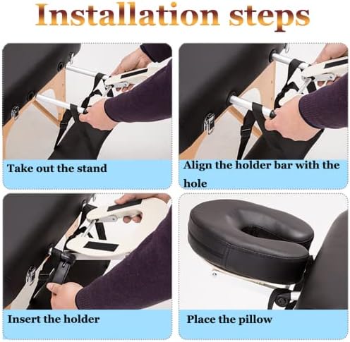 Massage Headrest - Aluminum Adjustable U-Shaped Pillow for Bed & Face Cradle - Beauty Spa Equipment - Image 7