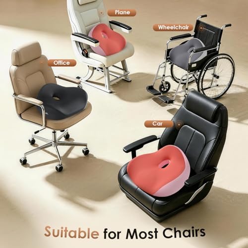 FLORICH Upgrade Large Car Seat Cushion for Long Sitting, Ergonomic Memory Foam Driving Seat Cushion for Back & Sciatica Pain Relief, Non-Slip Washable Seat Cushion for Car, Driver, Office-Gray - Image 4